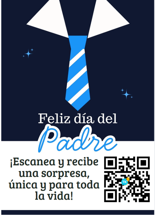 Tarjeta demo TuKotillon con código QR activo escaneable